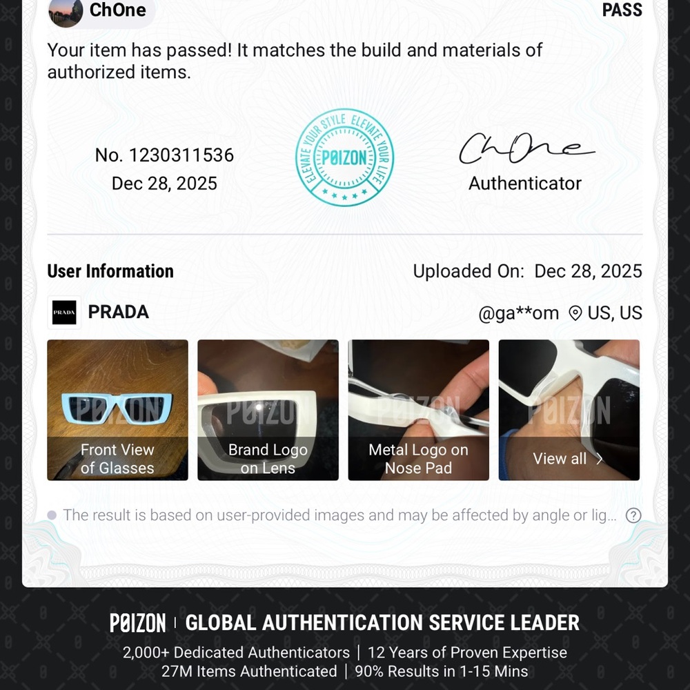 Unisex Prada Runway Sunglasses - Picture 11 of 11
